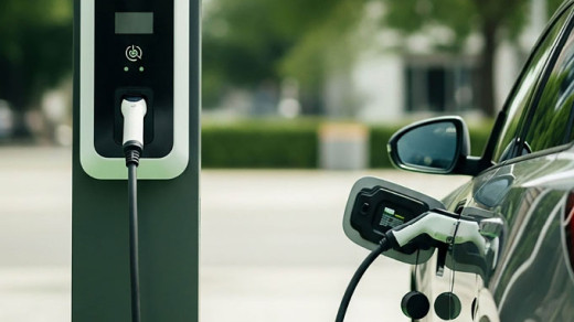 Bild E-Ladesäule mit Auto